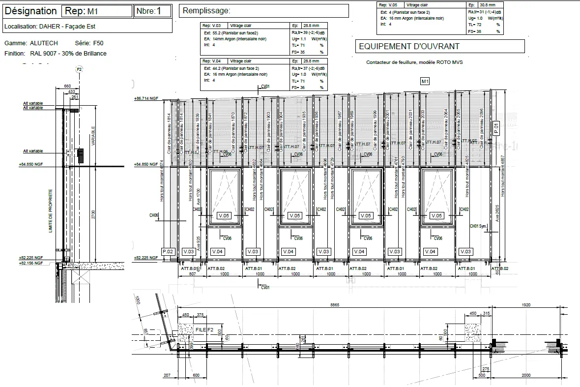 Façade vitrée – pose